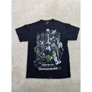 Monster Energy Supercross Tee Shirt Mens Small Black Green Racing Tour
